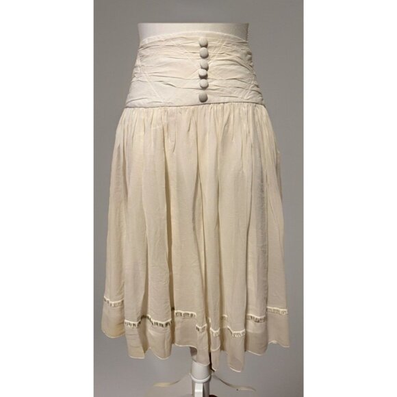 Italian Silk Skirt Lined Beaded Silk Covered Buttons Venice Chic Whimsical Fairy - Picture 2 of 10